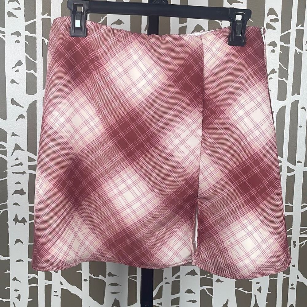 Ever After NEW Y2K Inspired Pink Plaid Mini Skirt sz L